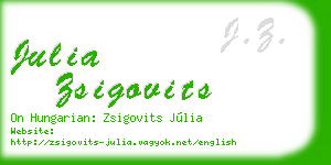 julia zsigovits business card